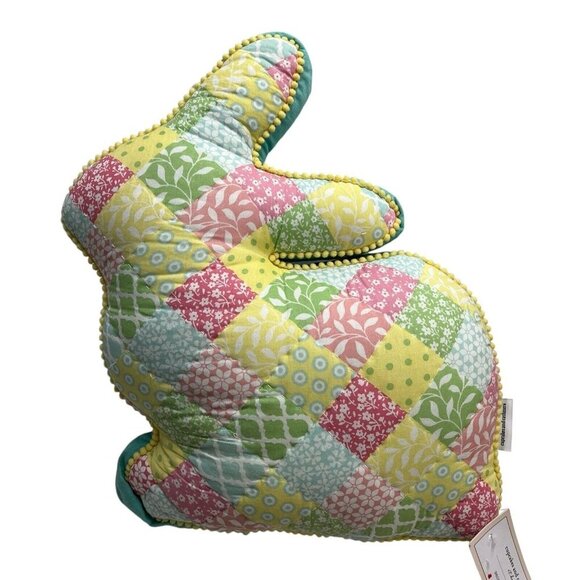 Cupcakes and Cashmere Throw Pillow Patchwork Bunny Easter Country Cottagecore - Picture 1 of 8